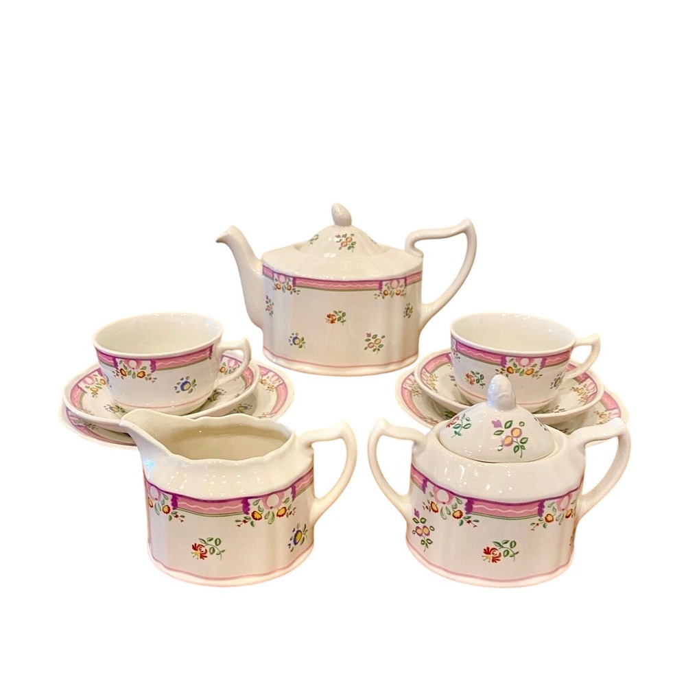 VTG Laura Ashley Cottagecore Alice Tea Set Made in England Floral Pink Teapot